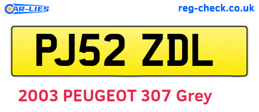 PJ52ZDL are the vehicle registration plates.