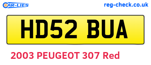 HD52BUA are the vehicle registration plates.