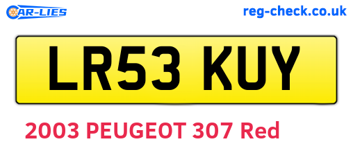 LR53KUY are the vehicle registration plates.
