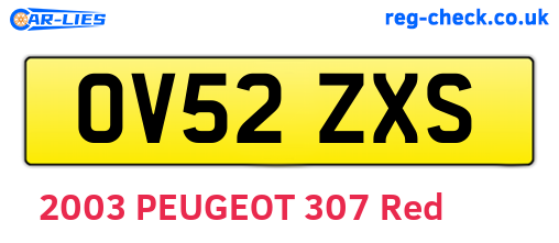 OV52ZXS are the vehicle registration plates.