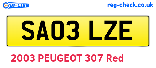 SA03LZE are the vehicle registration plates.