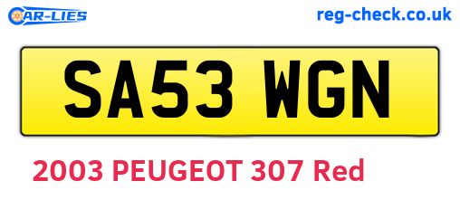 SA53WGN are the vehicle registration plates.