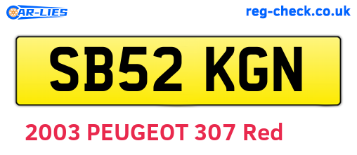 SB52KGN are the vehicle registration plates.