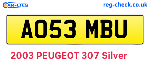 AO53MBU are the vehicle registration plates.