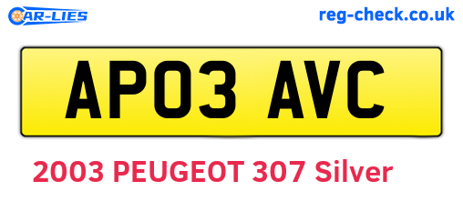 AP03AVC are the vehicle registration plates.