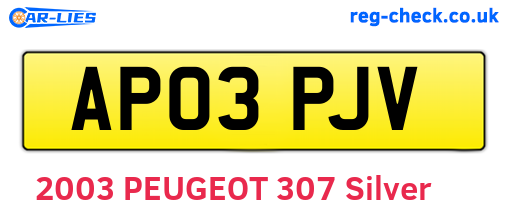 AP03PJV are the vehicle registration plates.