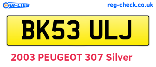 BK53ULJ are the vehicle registration plates.