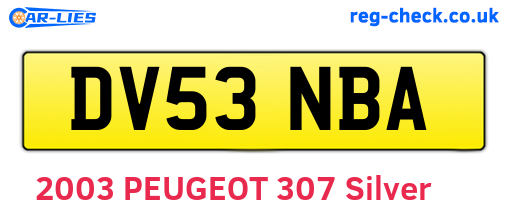 DV53NBA are the vehicle registration plates.