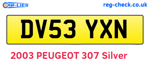 DV53YXN are the vehicle registration plates.