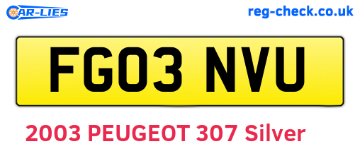 FG03NVU are the vehicle registration plates.
