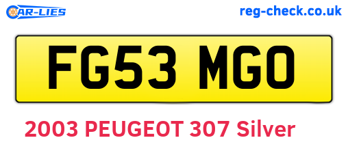 FG53MGO are the vehicle registration plates.