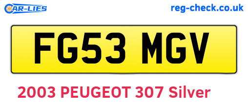 FG53MGV are the vehicle registration plates.