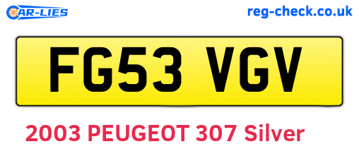 FG53VGV are the vehicle registration plates.