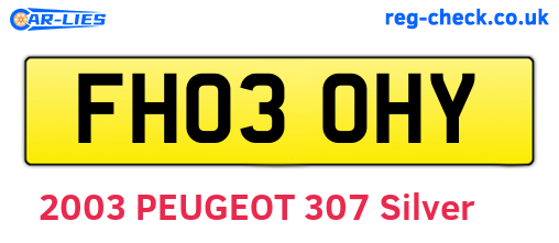 FH03OHY are the vehicle registration plates.