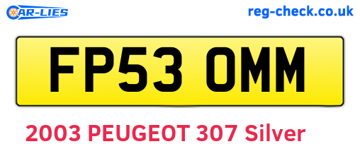 FP53OMM are the vehicle registration plates.