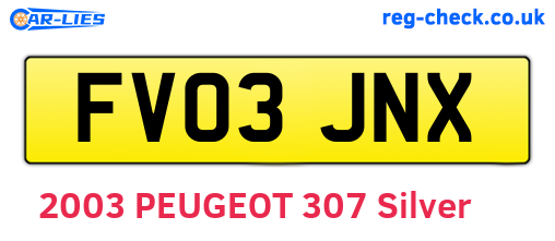 FV03JNX are the vehicle registration plates.