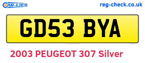 GD53BYA are the vehicle registration plates.