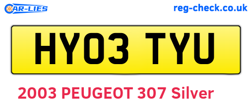 HY03TYU are the vehicle registration plates.