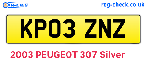 KP03ZNZ are the vehicle registration plates.