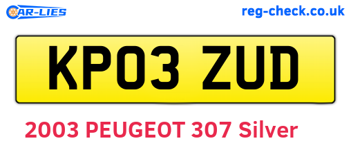 KP03ZUD are the vehicle registration plates.