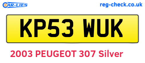 KP53WUK are the vehicle registration plates.