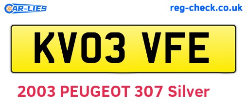 KV03VFE are the vehicle registration plates.
