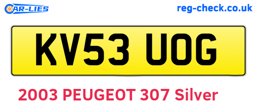 KV53UOG are the vehicle registration plates.