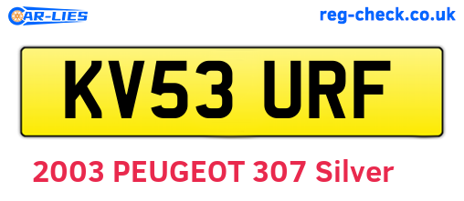 KV53URF are the vehicle registration plates.