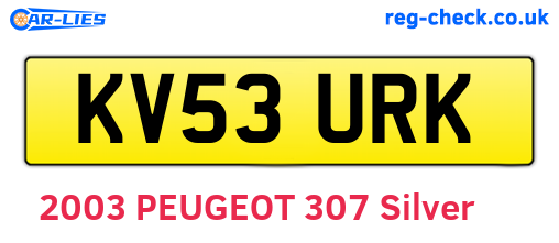 KV53URK are the vehicle registration plates.