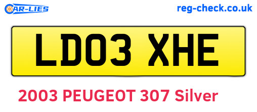 LD03XHE are the vehicle registration plates.