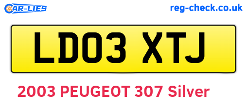 LD03XTJ are the vehicle registration plates.