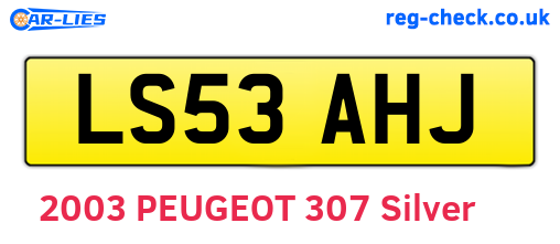 LS53AHJ are the vehicle registration plates.