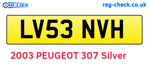 LV53NVH are the vehicle registration plates.