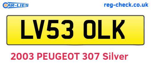 LV53OLK are the vehicle registration plates.
