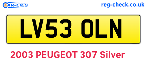 LV53OLN are the vehicle registration plates.