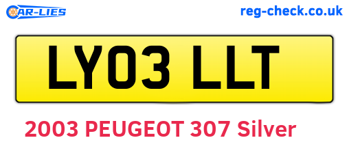 LY03LLT are the vehicle registration plates.