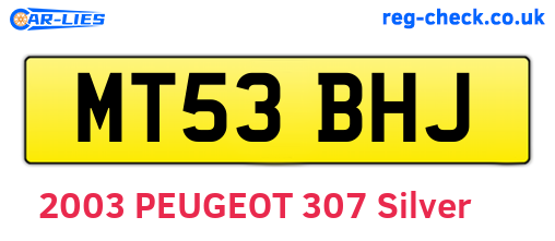 MT53BHJ are the vehicle registration plates.