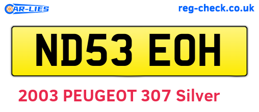 ND53EOH are the vehicle registration plates.