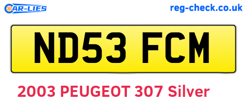 ND53FCM are the vehicle registration plates.