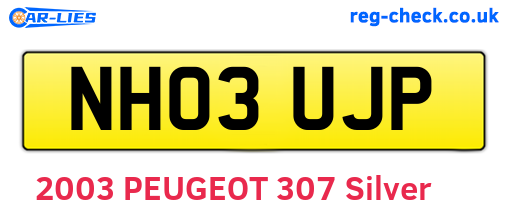 NH03UJP are the vehicle registration plates.