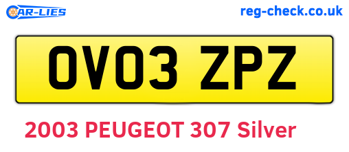 OV03ZPZ are the vehicle registration plates.