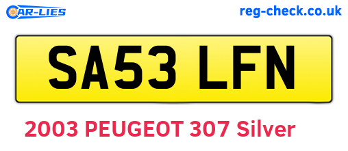 SA53LFN are the vehicle registration plates.