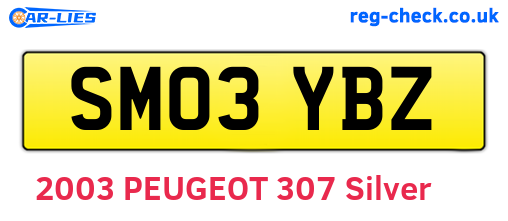 SM03YBZ are the vehicle registration plates.