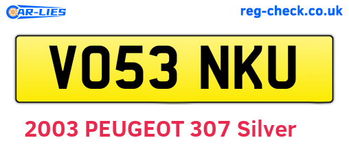 VO53NKU are the vehicle registration plates.