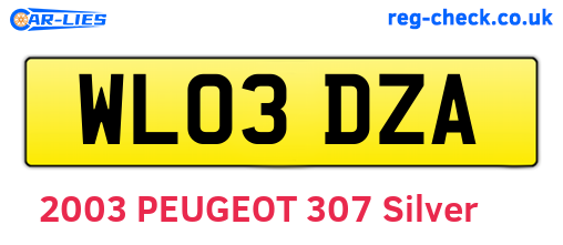 WL03DZA are the vehicle registration plates.
