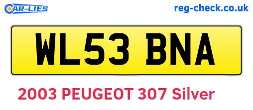 WL53BNA are the vehicle registration plates.