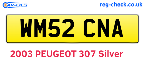 WM52CNA are the vehicle registration plates.