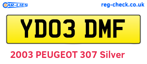 YD03DMF are the vehicle registration plates.