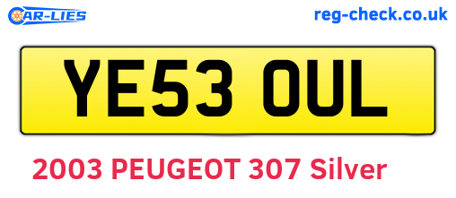 YE53OUL are the vehicle registration plates.