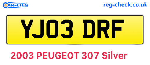 YJ03DRF are the vehicle registration plates.